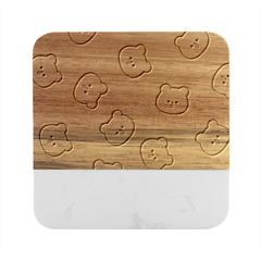 Bears! Marble Wood Coaster (square)