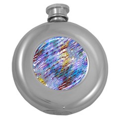 Abstract Ripple Round Hip Flask (5 Oz) by bloomingvinedesign