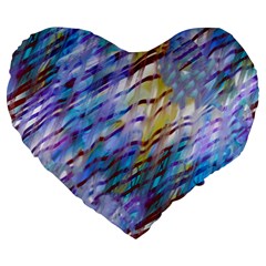 Abstract Ripple Large 19  Premium Heart Shape Cushions by bloomingvinedesign