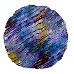 Abstract Ripple Large 18  Premium Flano Round Cushions by bloomingvinedesign