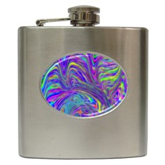 Abstract With Blue Hip Flask (6 Oz) by bloomingvinedesign