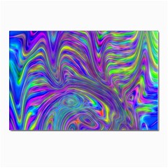 Abstract With Blue Postcard 4 x 6  (pkg Of 10) by bloomingvinedesign