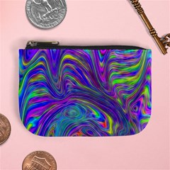 Abstract With Blue Mini Coin Purse by bloomingvinedesign