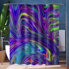 Abstract With Blue Shower Curtain 60  X 72  (medium)  by bloomingvinedesign