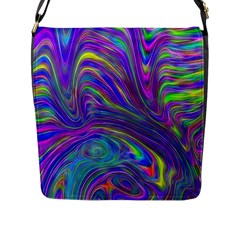 Abstract With Blue Flap Closure Messenger Bag (l) by bloomingvinedesign