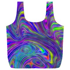 Abstract With Blue Full Print Recycle Bag (xxl) by bloomingvinedesign