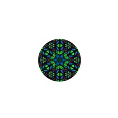 Blue Green Kaleidoscope 1  Mini Magnets by bloomingvinedesign