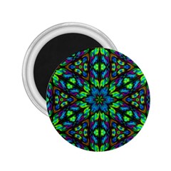 Blue Green Kaleidoscope 2 25  Magnets by bloomingvinedesign