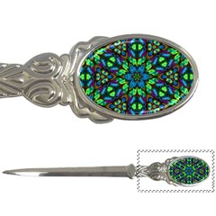 Blue Green Kaleidoscope Letter Opener by bloomingvinedesign