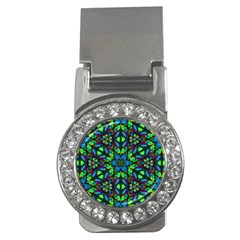 Blue Green Kaleidoscope Money Clips (cz)  by bloomingvinedesign