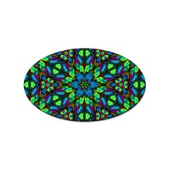 Blue Green Kaleidoscope Sticker Oval (10 Pack) by bloomingvinedesign