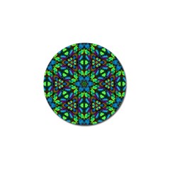 Blue Green Kaleidoscope Golf Ball Marker by bloomingvinedesign