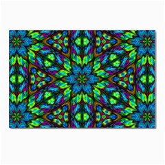 Blue Green Kaleidoscope Postcards 5  X 7  (pkg Of 10) by bloomingvinedesign