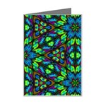 Blue Green Kaleidoscope Mini Greeting Card Left