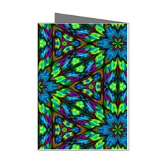 Blue Green Kaleidoscope Mini Greeting Cards (pkg Of 8) by bloomingvinedesign