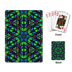 Blue Green Kaleidoscope Playing Cards Single Design (rectangle) by bloomingvinedesign