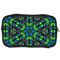 Blue Green Kaleidoscope Toiletries Bag (one Side) by bloomingvinedesign