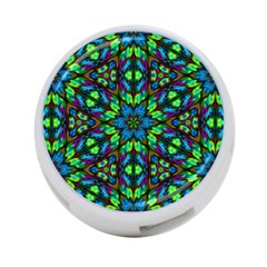 Blue Green Kaleidoscope 4-port Usb Hub (one Side) by bloomingvinedesign