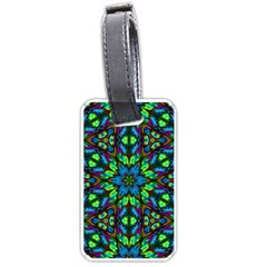 Blue Green Kaleidoscope Luggage Tag (one Side) by bloomingvinedesign