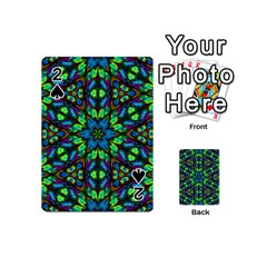 Blue Green Kaleidoscope Playing Cards 54 Designs (mini) by bloomingvinedesign