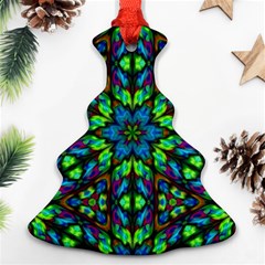 Blue Green Kaleidoscope Ornament (christmas Tree)  by bloomingvinedesign