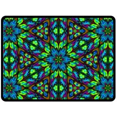 Blue Green Kaleidoscope Fleece Blanket (large) by bloomingvinedesign