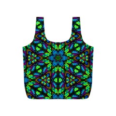 Blue Green Kaleidoscope Full Print Recycle Bag (s) by bloomingvinedesign