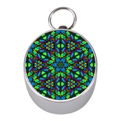 Blue Green Kaleidoscope Mini Silver Compasses by bloomingvinedesign