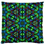 Blue Green Kaleidoscope Large Premium Plush Fleece Cushion Case (Two Sides) Front