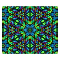 Blue Green Kaleidoscope Premium Plush Fleece Blanket (small) by bloomingvinedesign