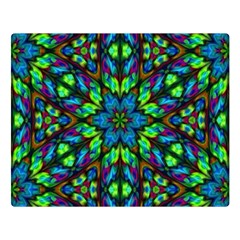 Blue Green Kaleidoscope Premium Plush Fleece Blanket (large) by bloomingvinedesign