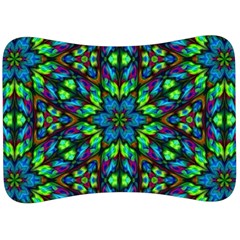 Blue Green Kaleidoscope Velour Seat Head Rest Cushion by bloomingvinedesign