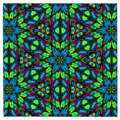 Blue Green Kaleidoscope Wooden Puzzle Square by bloomingvinedesign