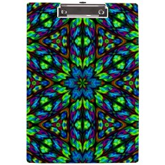 Blue Green Kaleidoscope A4 Acrylic Clipboard by bloomingvinedesign