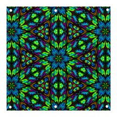 Blue Green Kaleidoscope Banner And Sign 3  X 3  by bloomingvinedesign