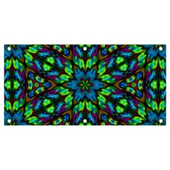 Blue Green Kaleidoscope Banner And Sign 4  X 2  by bloomingvinedesign