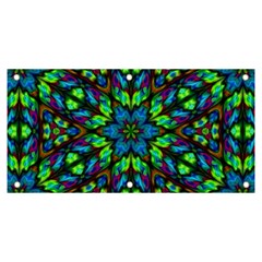 Blue Green Kaleidoscope Banner And Sign 6  X 3  by bloomingvinedesign