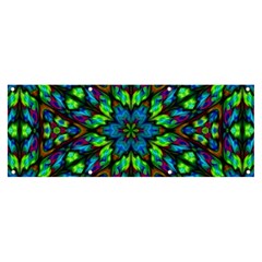 Blue Green Kaleidoscope Banner And Sign 8  X 3  by bloomingvinedesign