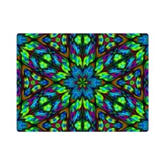 Blue Green Kaleidoscope One Side Premium Plush Fleece Blanket (mini) by bloomingvinedesign