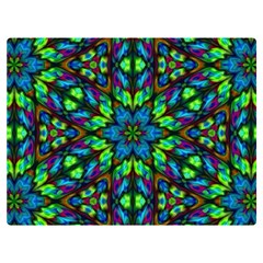 Blue Green Kaleidoscope One Side Premium Plush Fleece Blanket (extra Small) by bloomingvinedesign