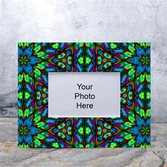 Blue Green Kaleidoscope White Tabletop Photo Frame 4 x6 