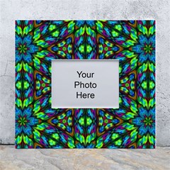 Blue Green Kaleidoscope White Wall Photo Frame 5  X 7 