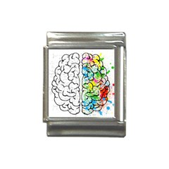 Brain-mind-psychology-idea-drawing Italian Charm (13mm)