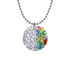 Brain-mind-psychology-idea-drawing 1  Button Necklace by Jancukart