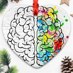 Brain-mind-psychology-idea-drawing Heart Ornament (two Sides) by Jancukart