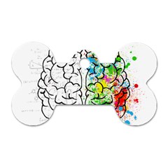 Brain-mind-psychology-idea-drawing Dog Tag Bone (two Sides)