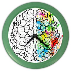 Brain-mind-psychology-idea-drawing Color Wall Clock