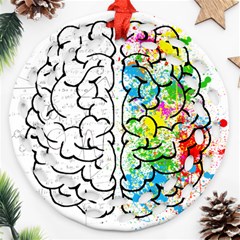 Brain-mind-psychology-idea-drawing Round Filigree Ornament (two Sides) by Jancukart