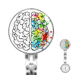 Brain-mind-psychology-idea-drawing Stainless Steel Nurses Watch