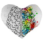 Brain-mind-psychology-idea-drawing Large 19  Premium Flano Heart Shape Cushions Front